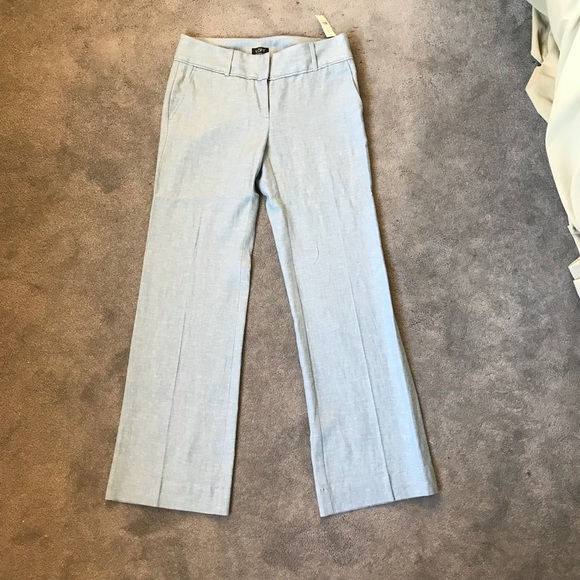 Light Blue Linen Trousers - Picture 1 of 4